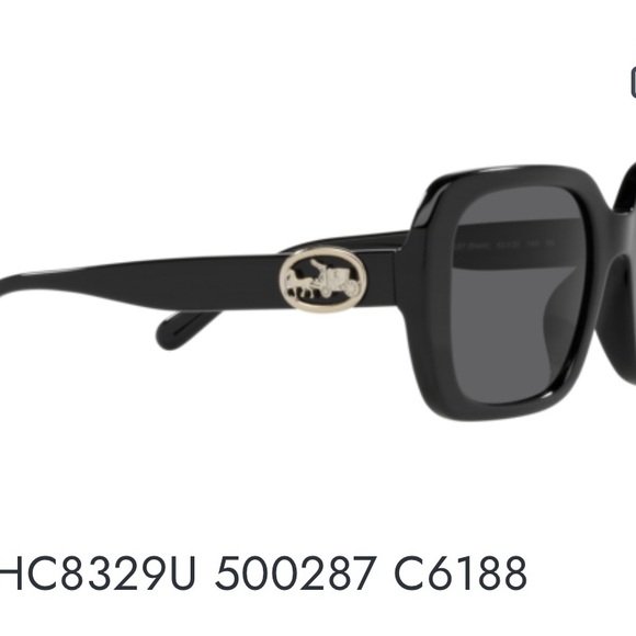 Coach Black Rectangular Sunglasses - Picture 7 of 9